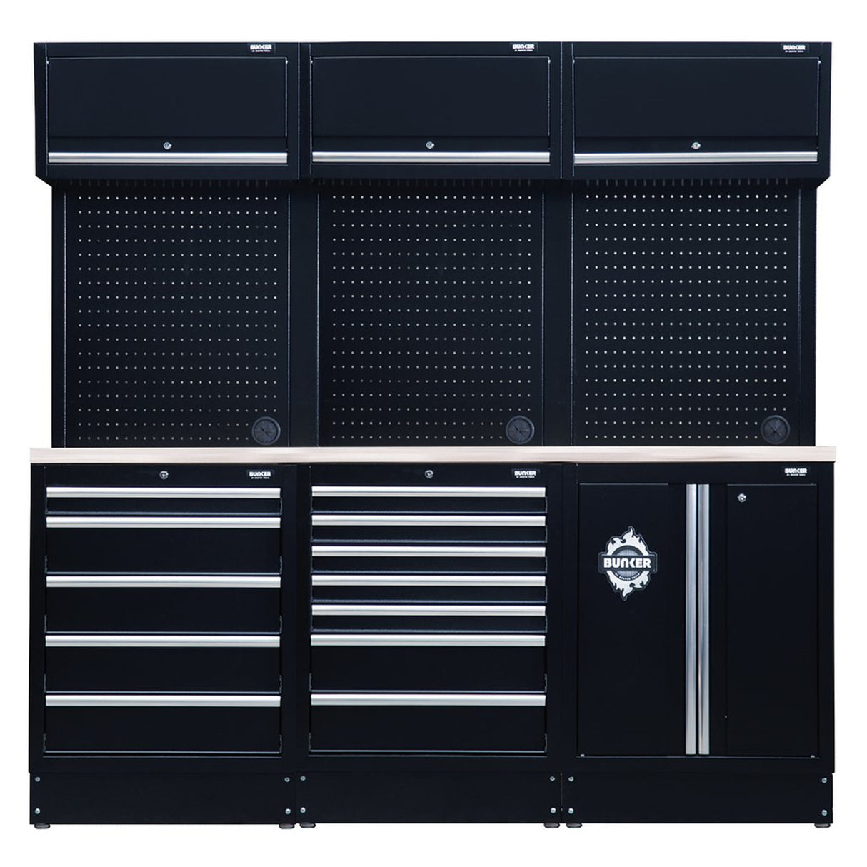 BUNKER® Modular Storage Combo with Stainless Steel Worktop (14 Piece)