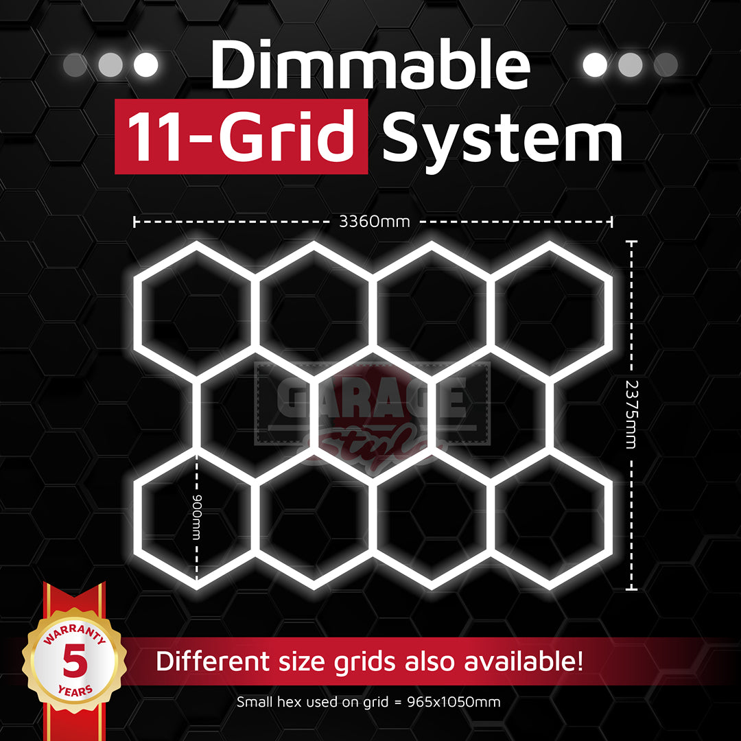 Dimmable Hexagon Lighting 11 Grid System