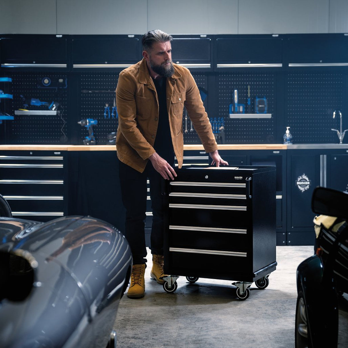 BUNKER® Modular Floor Cabinet with Sink, 2 Door, 680mm