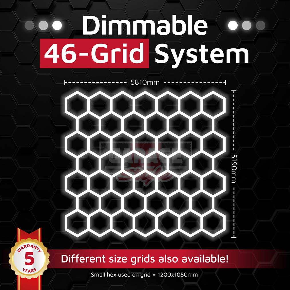 Dimmable Hexagon Lighting 46 Grid System