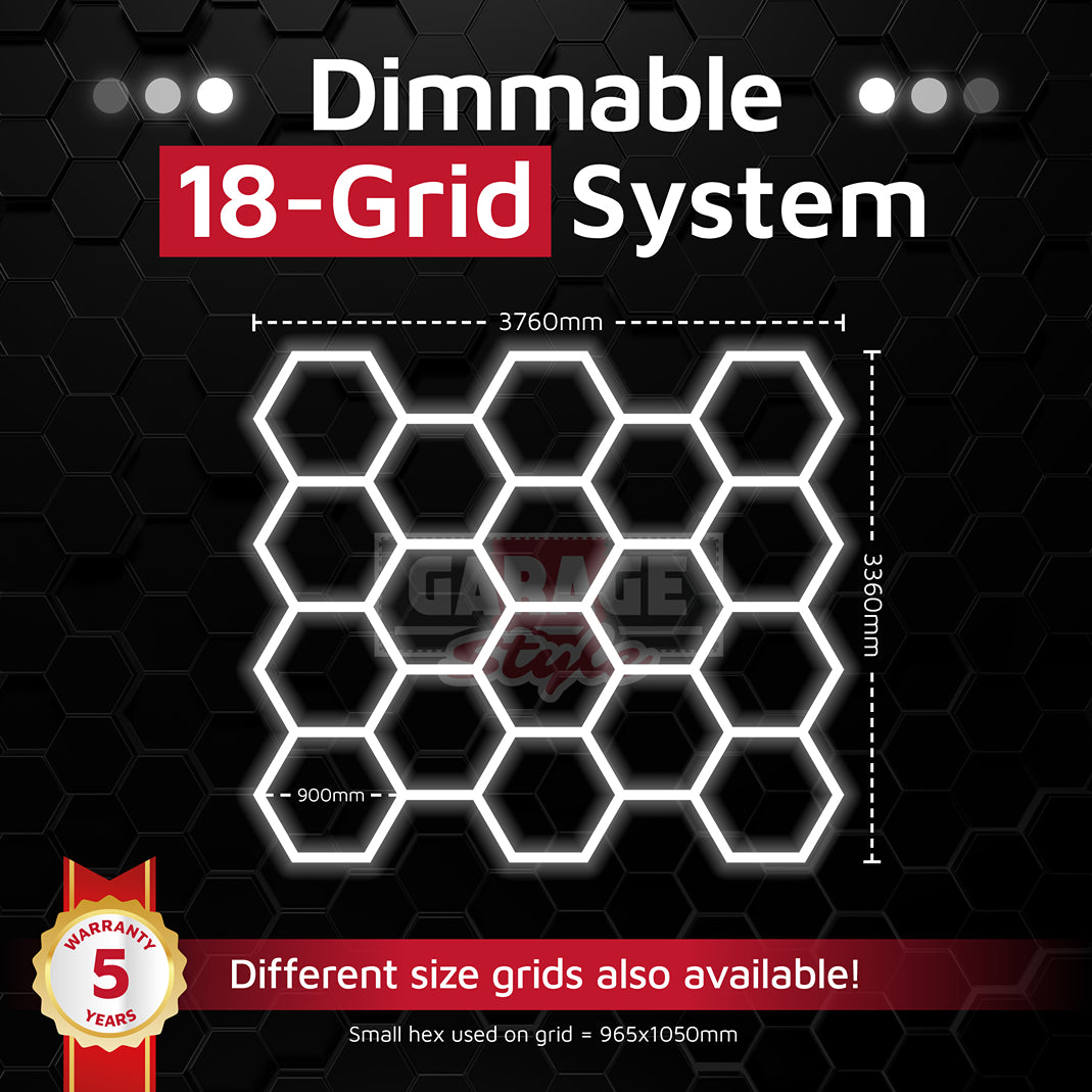 Dimmable Hexagon Lighting 18 Grid System