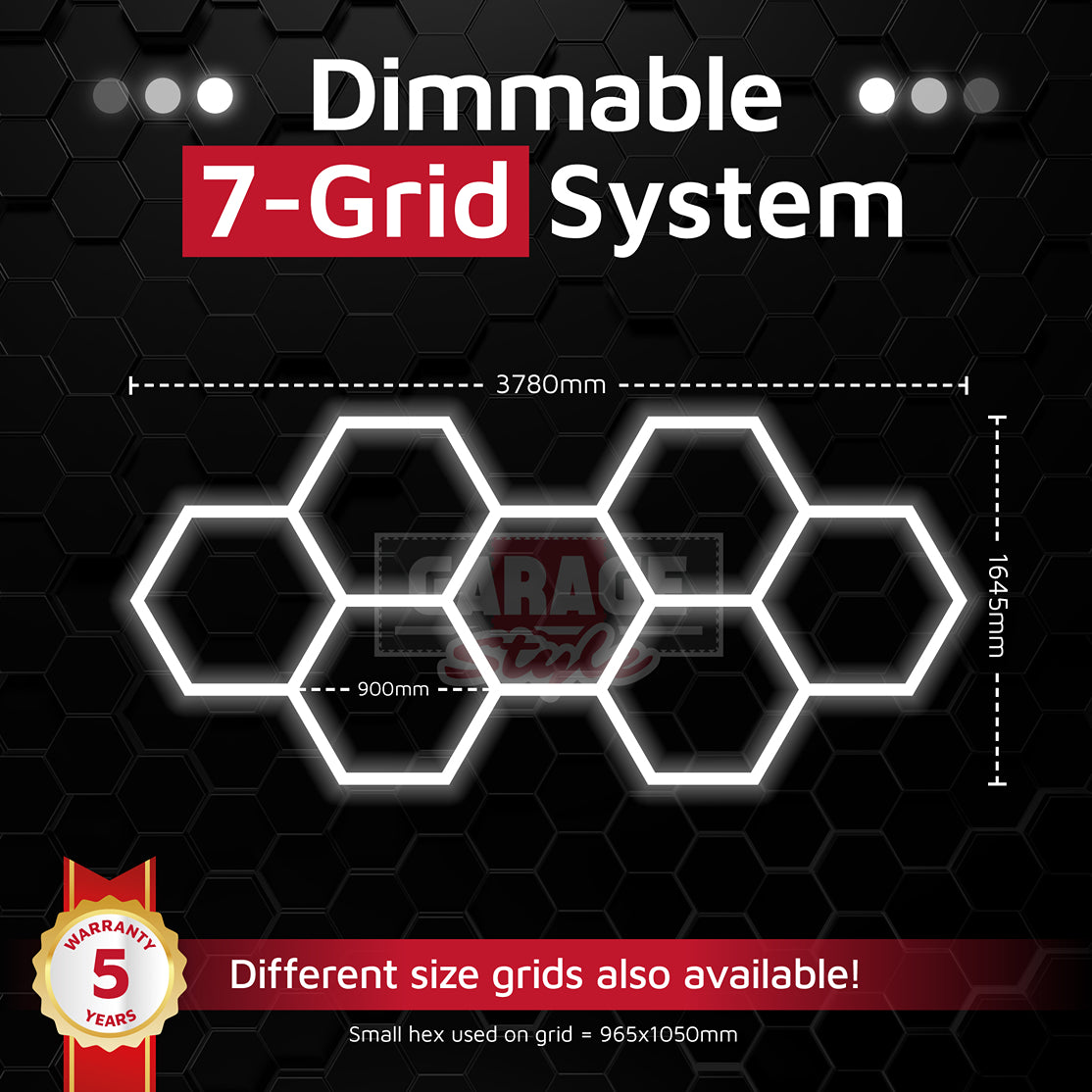 Dimmable Hexagon Lighting 7 Grid System