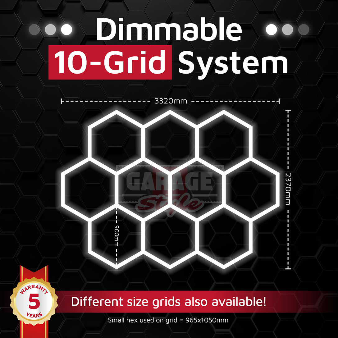 Dimmable Hexagon Lighting 10 Grid System