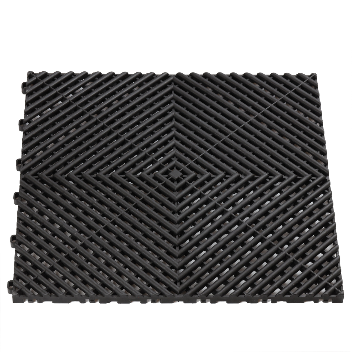 black vented garage floor tile