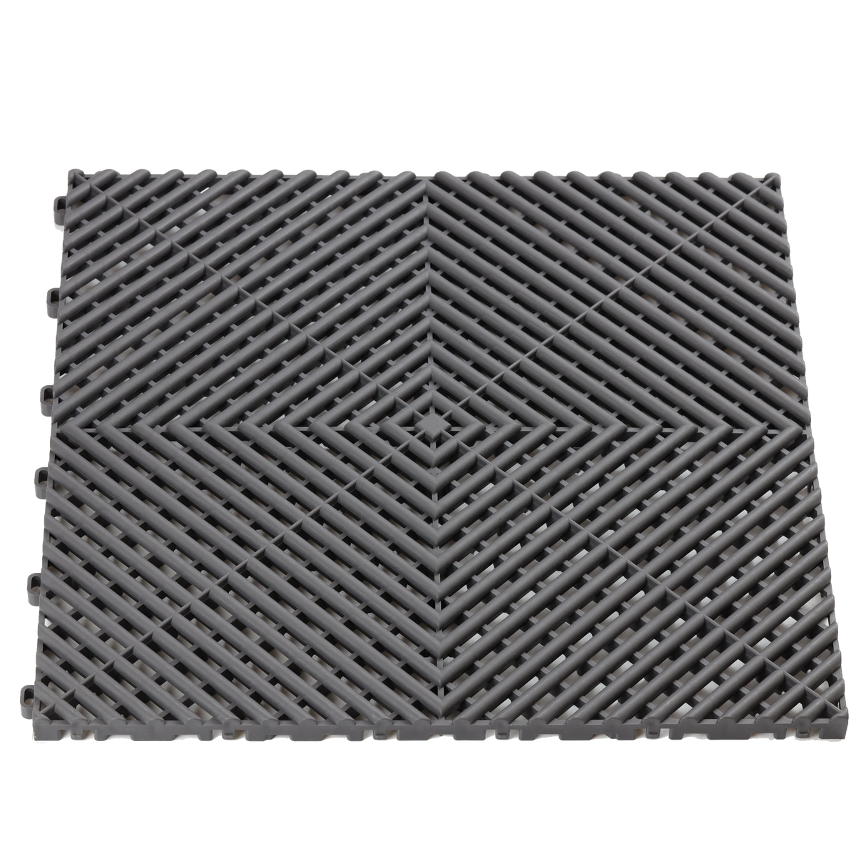 dark grey vented garage floor tile