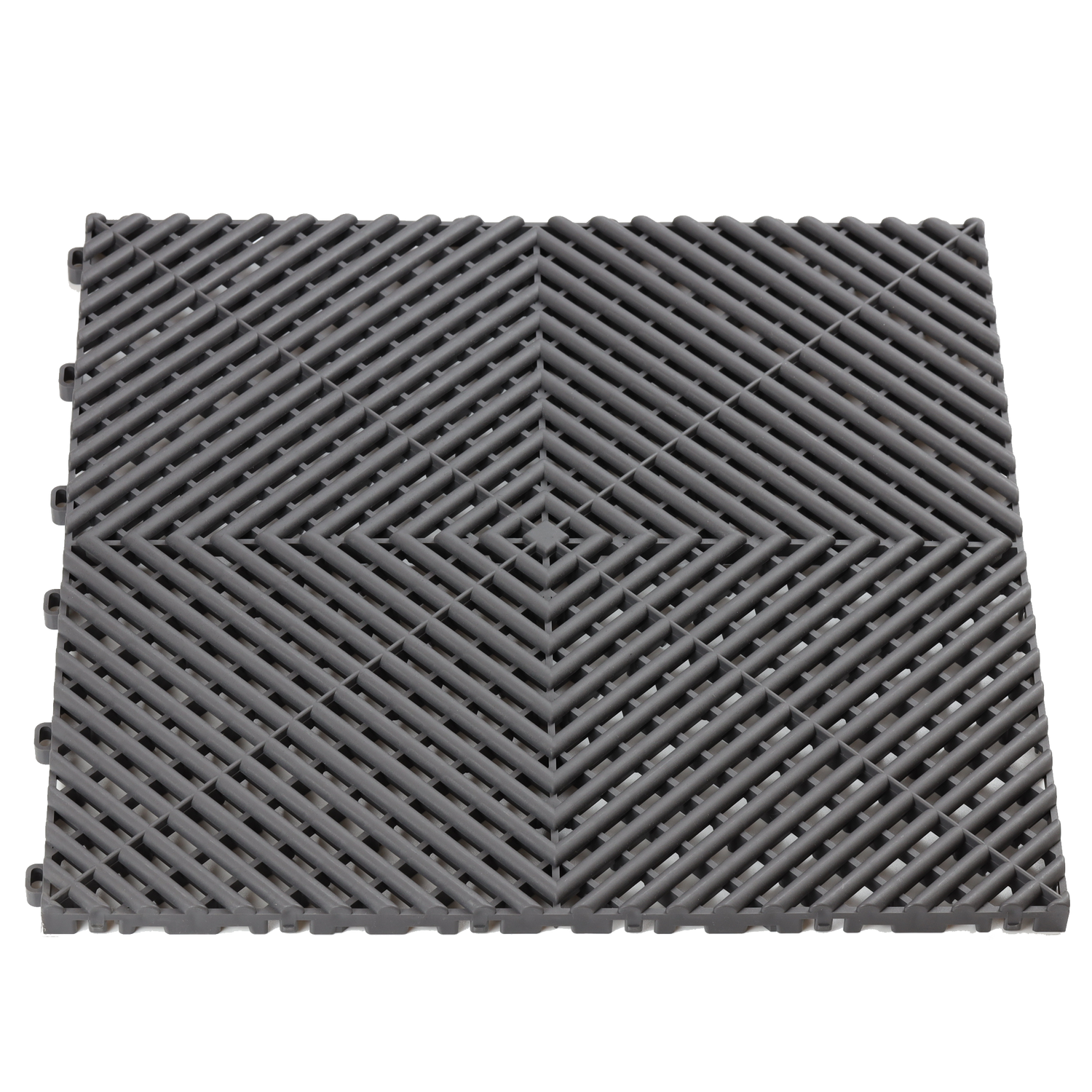 dark grey vented garage floor tile