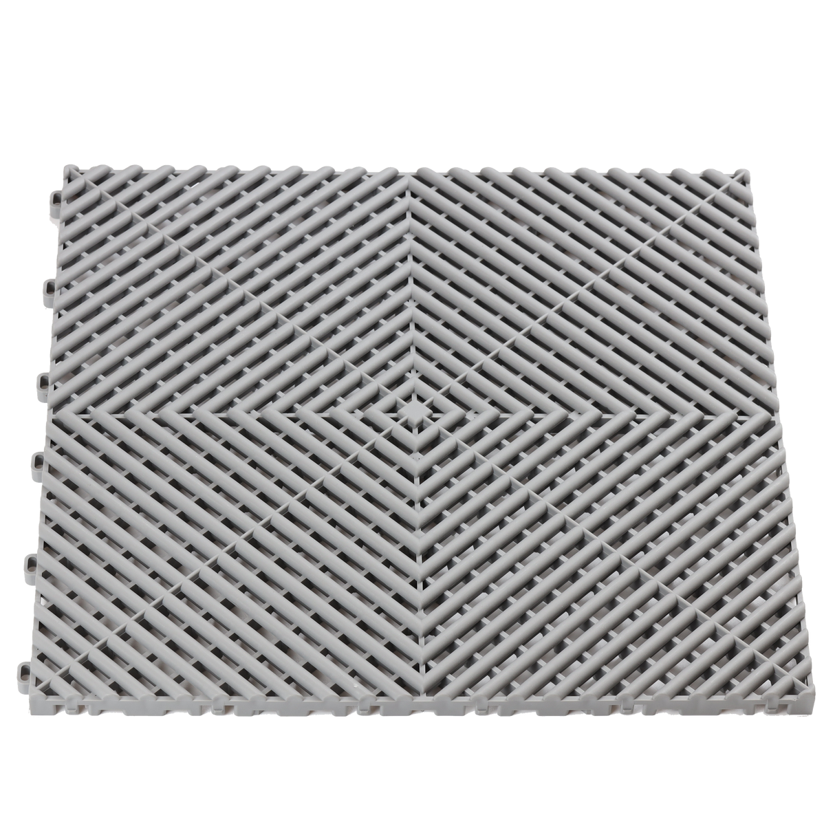 light grey vented garage floor tile