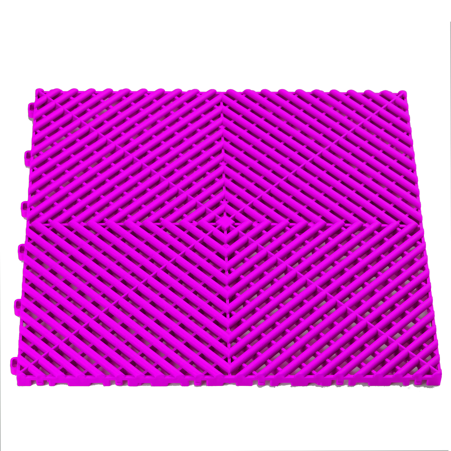 pink vented garage floor tile