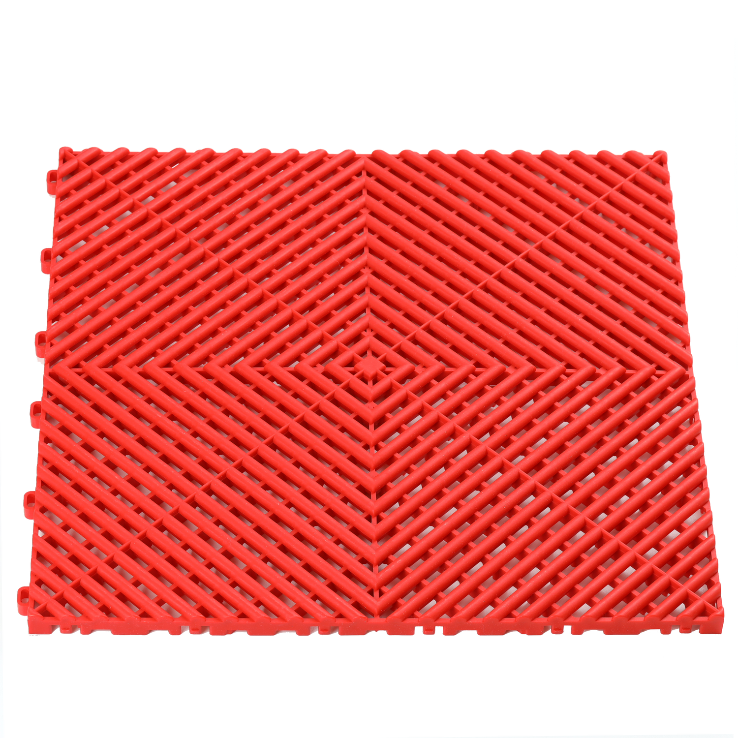 red vented garage floor tile