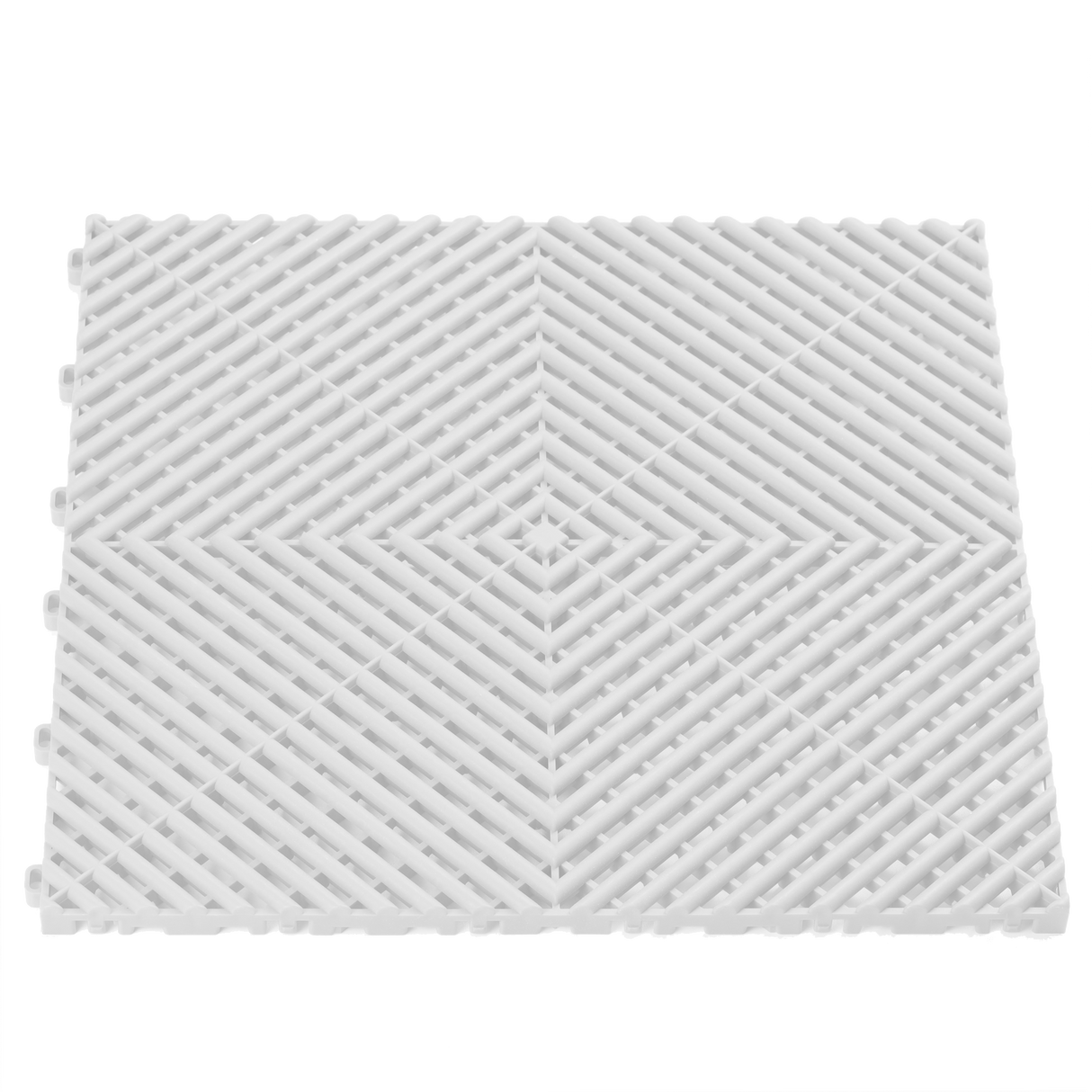 white vented garage floor tile