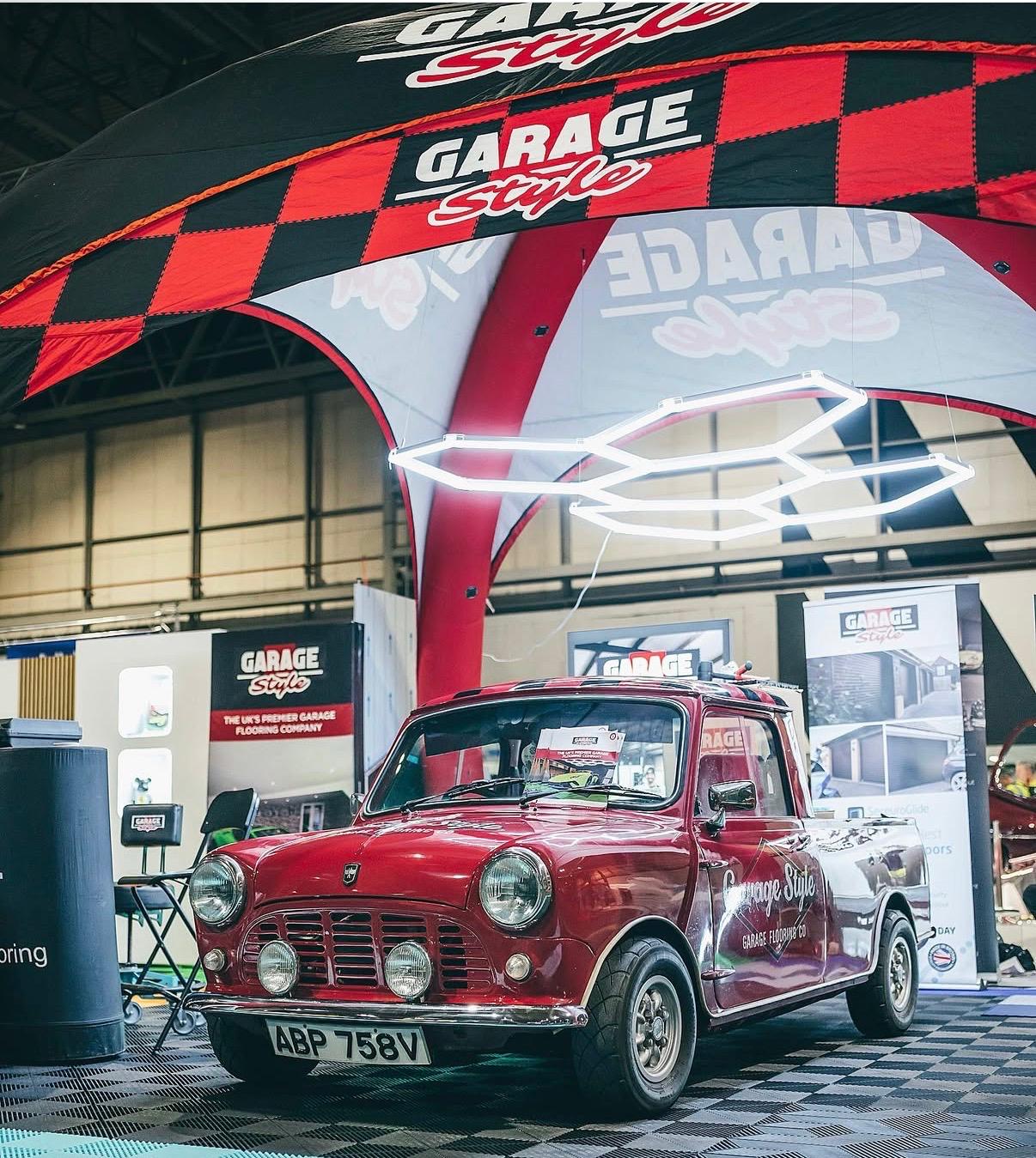 Garage style feature at the NEC Classic Car Show