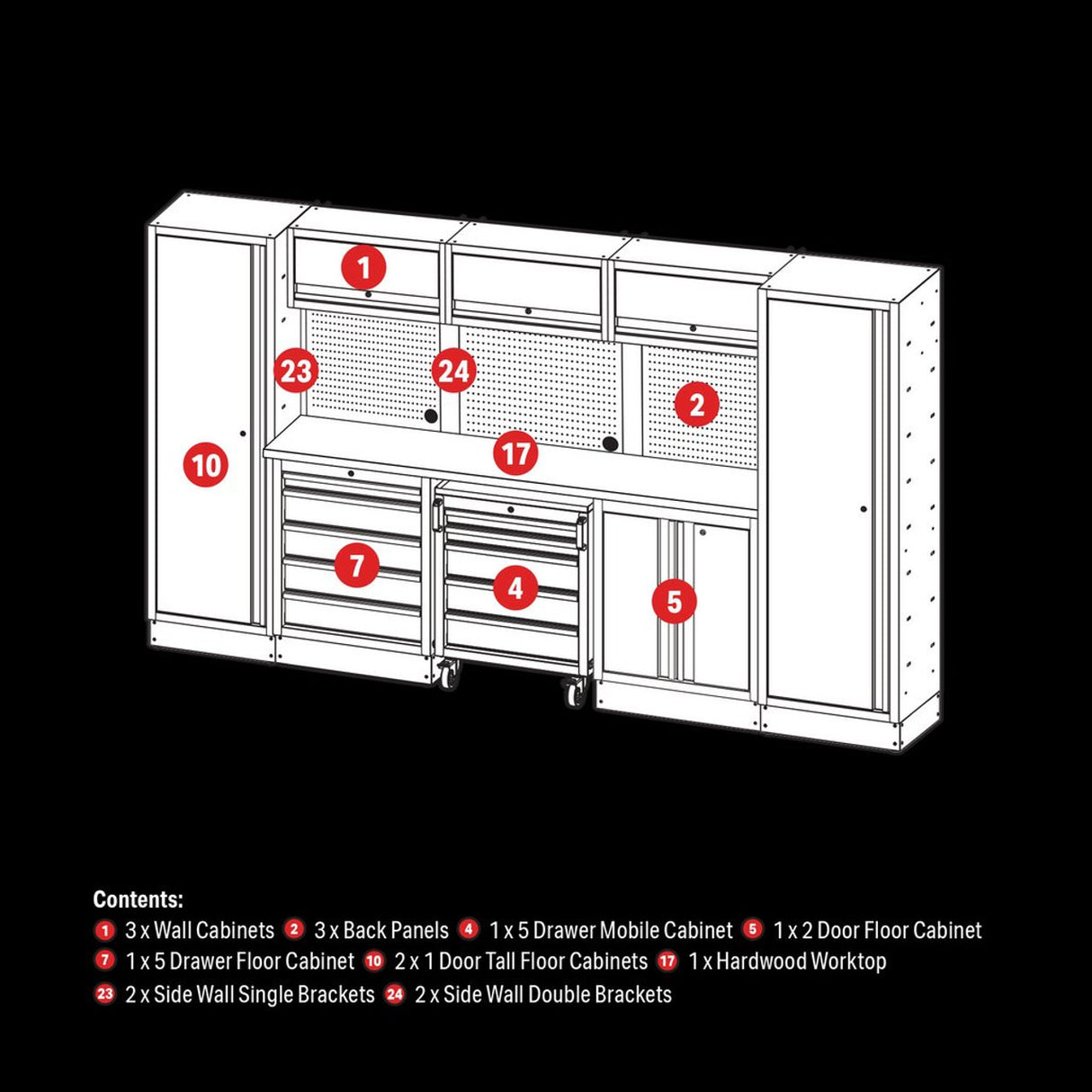BUNKER® Modular Storage Combo with Hardwood Worktop