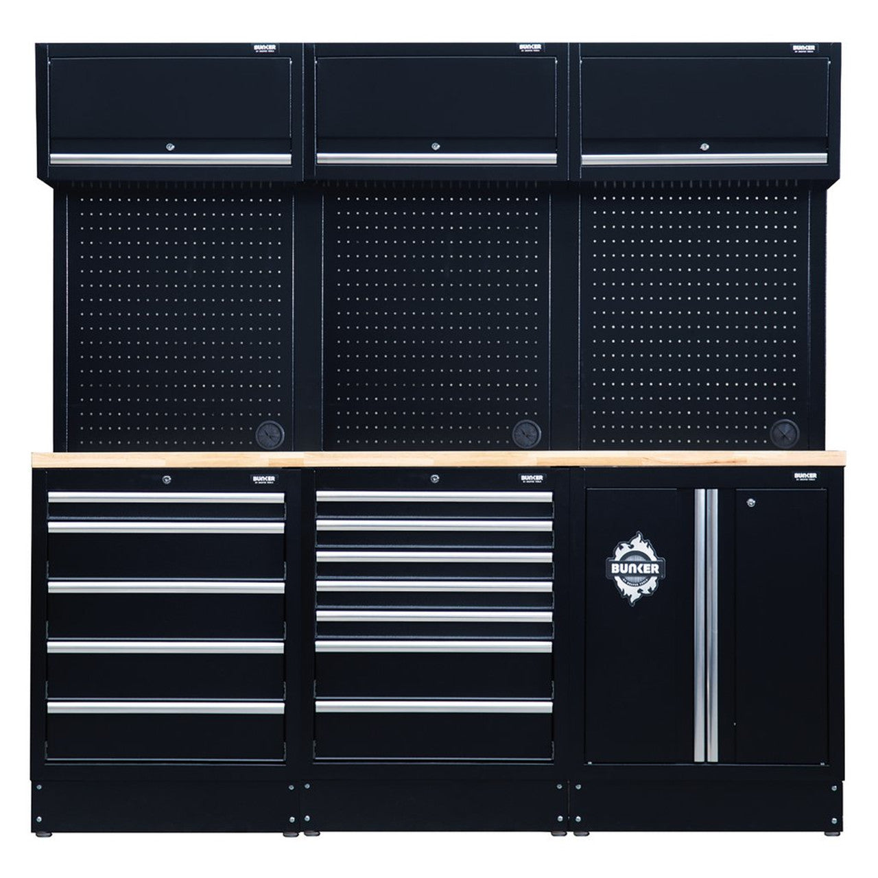 BUNKER® Modular Storage Combo with Hardwood Worktop (14 Piece)