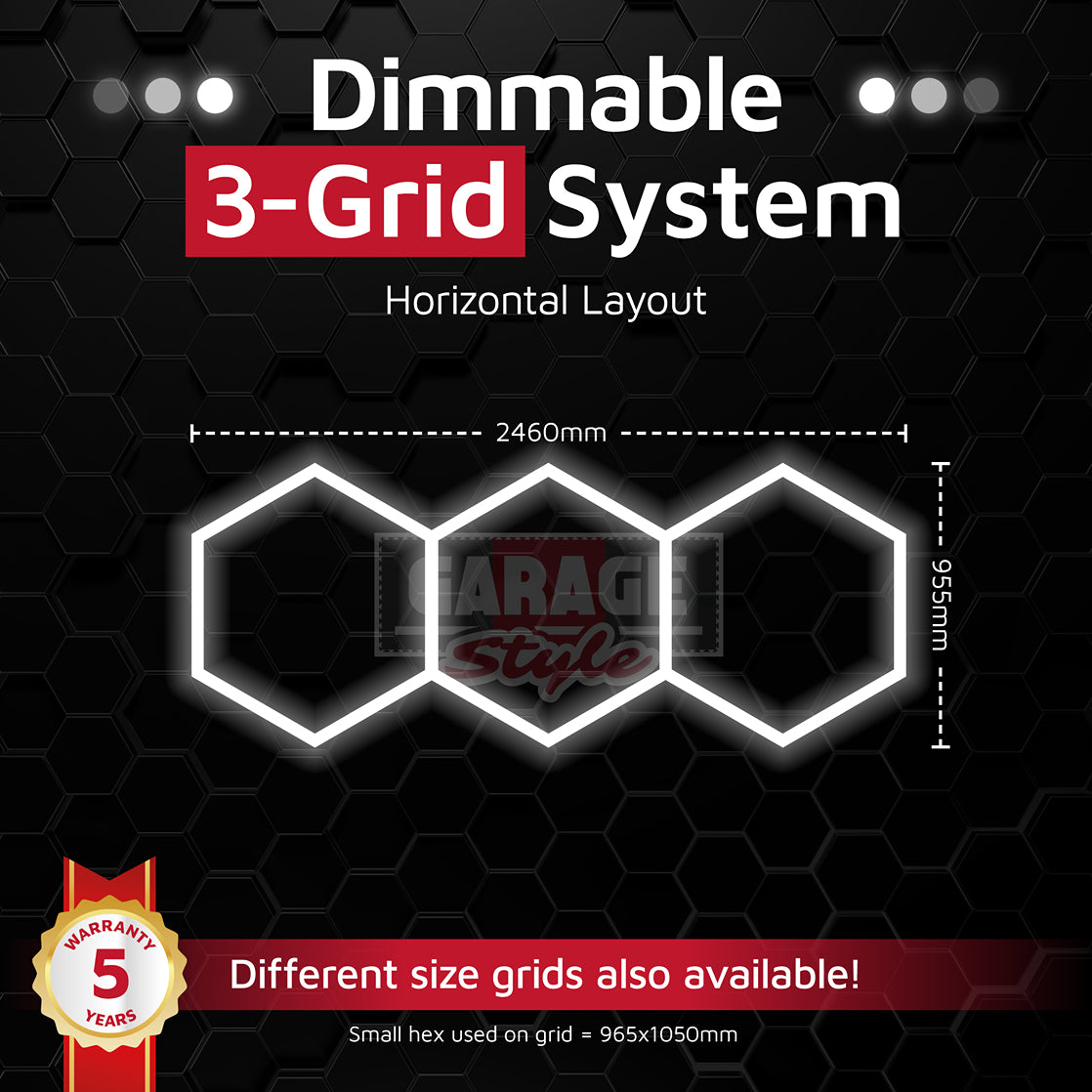 Dimmable Hexagon Lighting 3 Grid In Line System