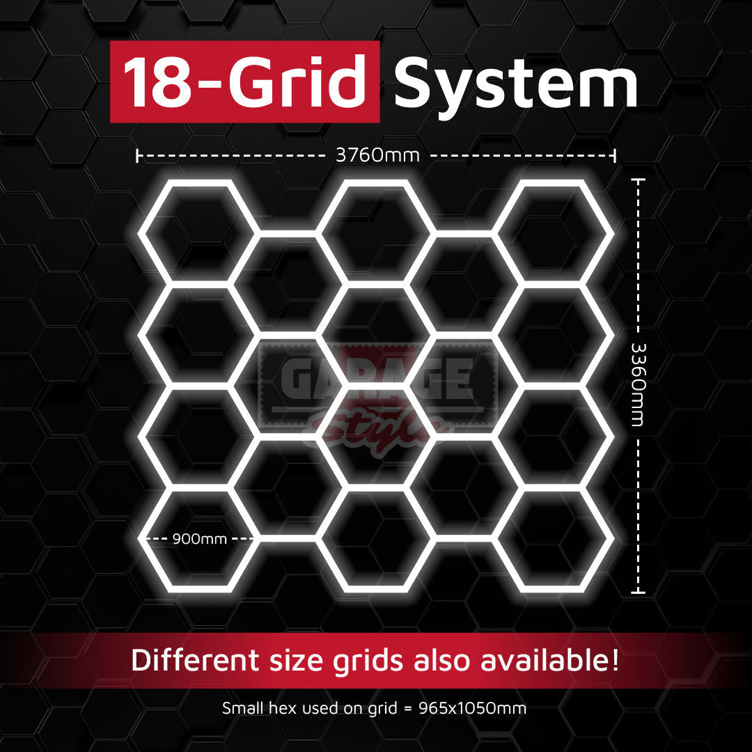 Dimmable Hexagon Lighting 18 Grid System
