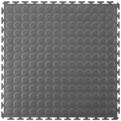Dark Grey Garage Floor Tile Premium Raised Disc