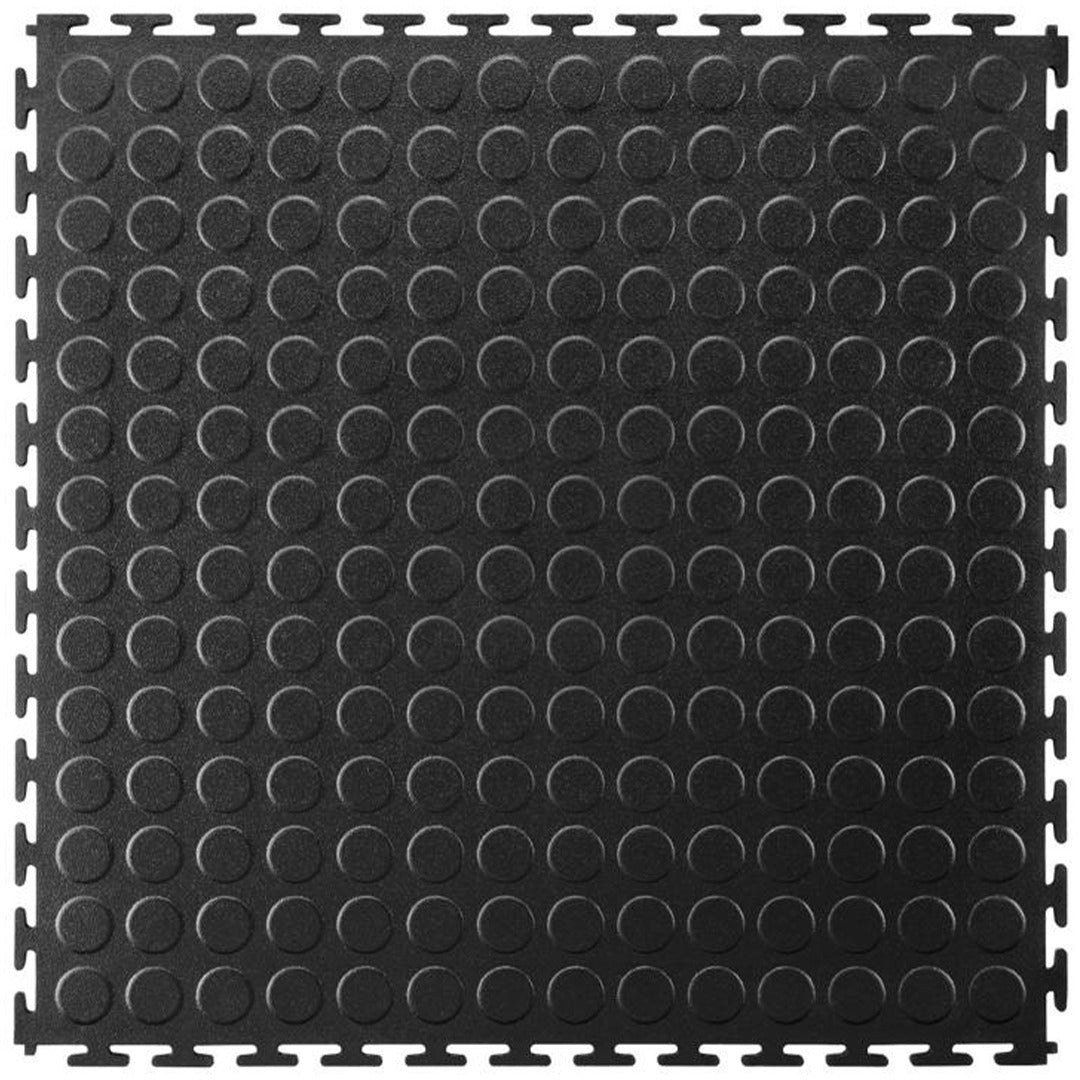 Black Garage Floor Tile Premium Raised Disc