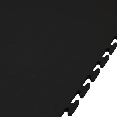 Black Garage Floor Tile Premium Raised Disc