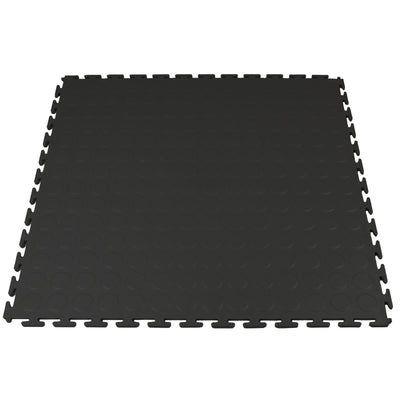 Black Garage Floor Tile Premium Raised Disc
