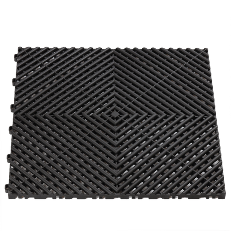 black vented garage floor tile