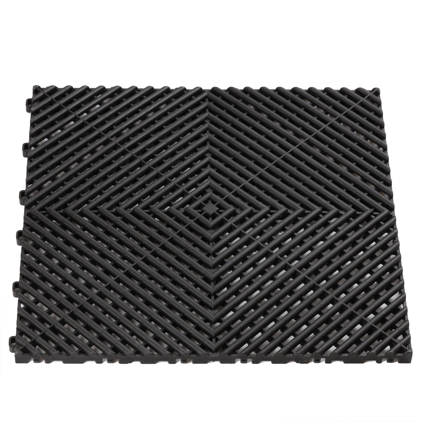 black vented garage floor tile