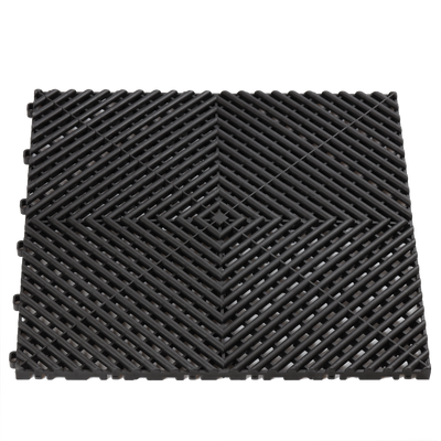 black vented garage floor tile