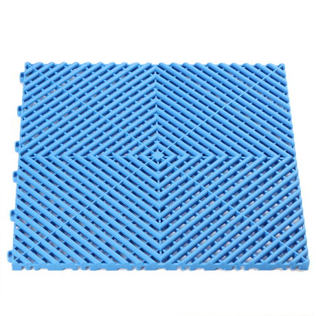blue vented garage floor tile