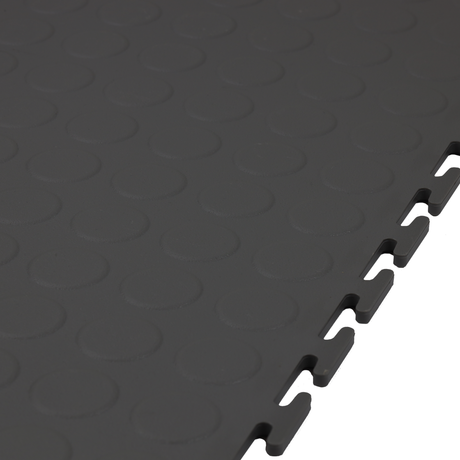Dark Grey Garage Floor Tile Premium Raised Disc