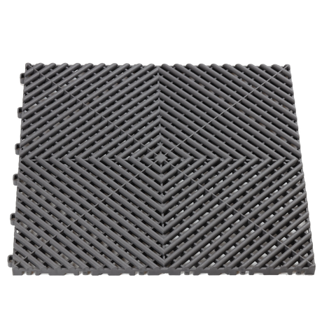 dark grey vented garage floor tile