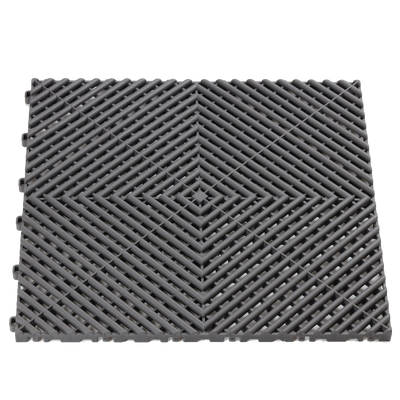 dark grey vented garage floor tile