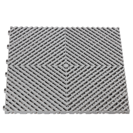 light grey vented garage floor tile