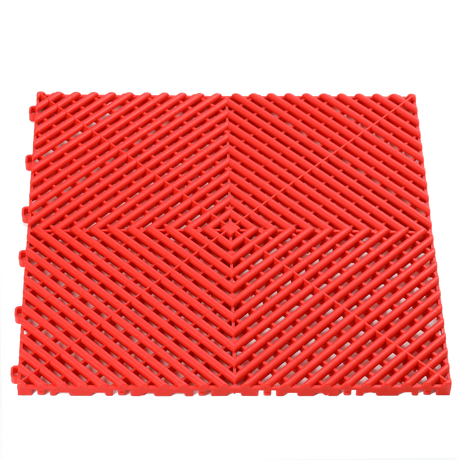 red vented garage floor tile
