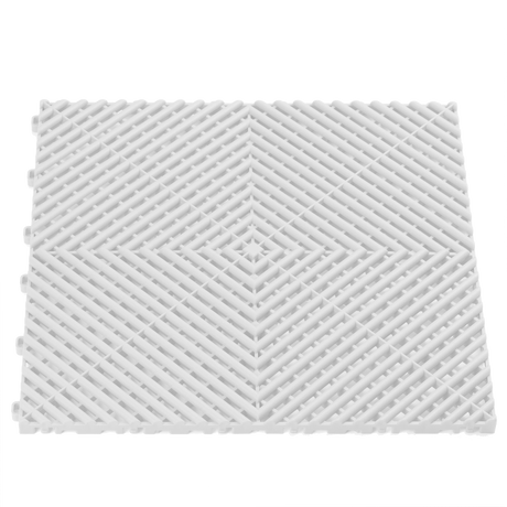 white vented garage floor tile